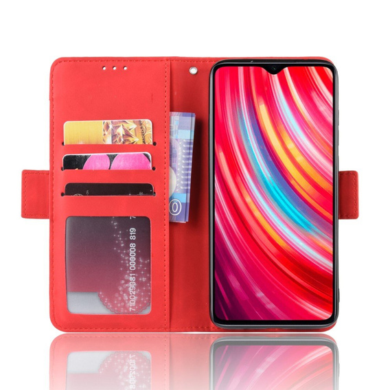 Откидной чехол для Xiaomi Redmi Note 8 Pro, Card Slot, красный