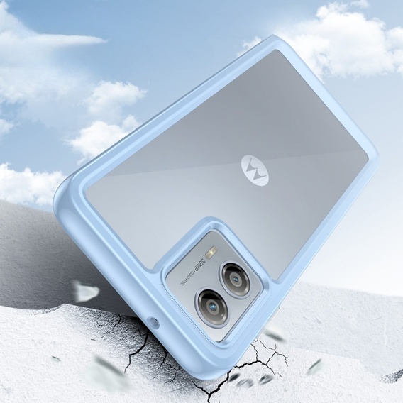 Чехол до Motorola Moto G53 5G, Fusion Hybrid, прозрачный / синий