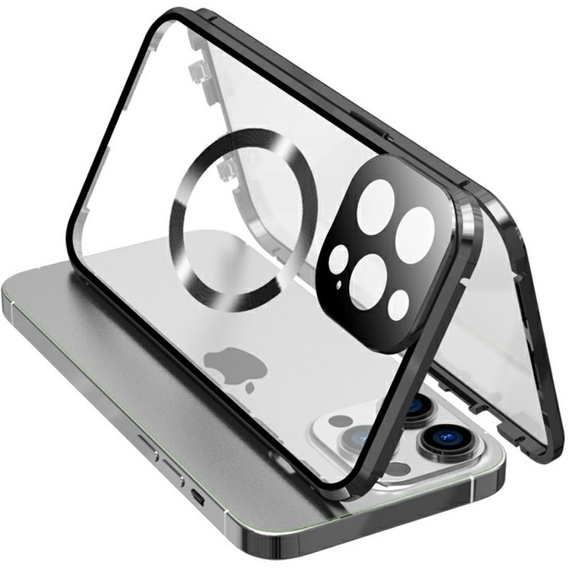 Магнітний чохол Dual Glass MagSafe для iPhone 15 Pro, чорний