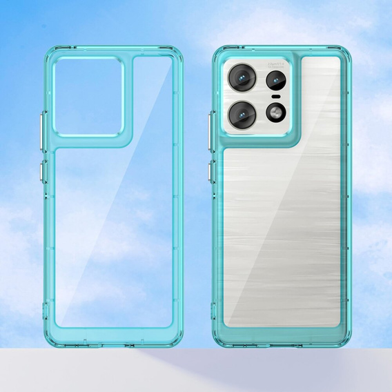 Чoхол до Motorola Edge 50 Pro, Fusion Hybrid, прозорий / синій