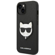 Чехол Karl Lagerfeld до iPhone 14 Plus, Saffiano Choupette Head Patch, чёрный