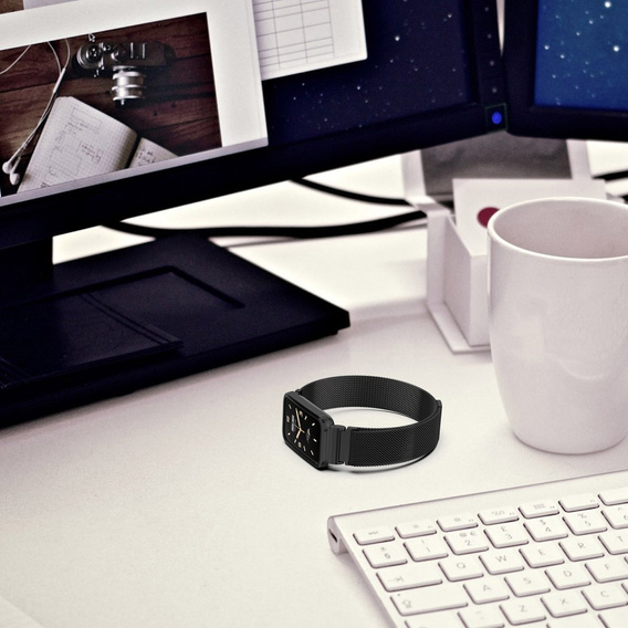 Металический браслет с чехлом для часов Xiaomi Mi Band 7 Pro, Black