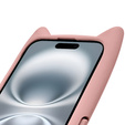 Чехол для iPhone 16, для MagSafe, Cute Cat, розовый + стекло для экрана