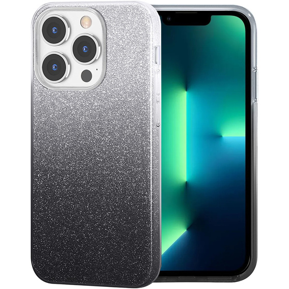 Чехол Glitter Case до iPhone 13 Pro, Silver/Black