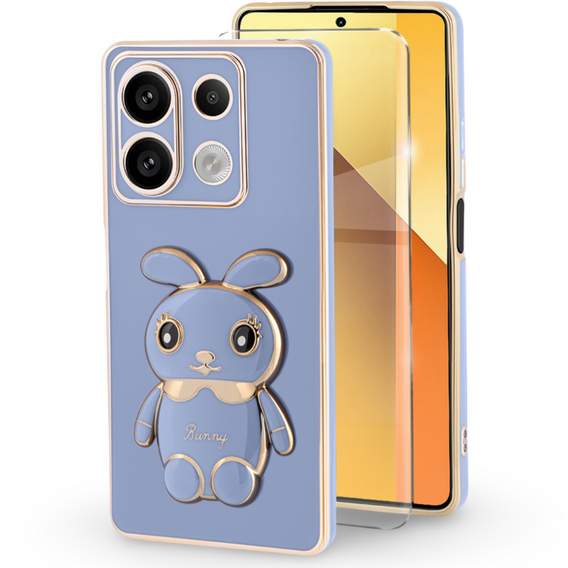 Чохол для Xiaomi Redmi Note 13 5G, Rabbit, м'яти + загартоване скло 9H