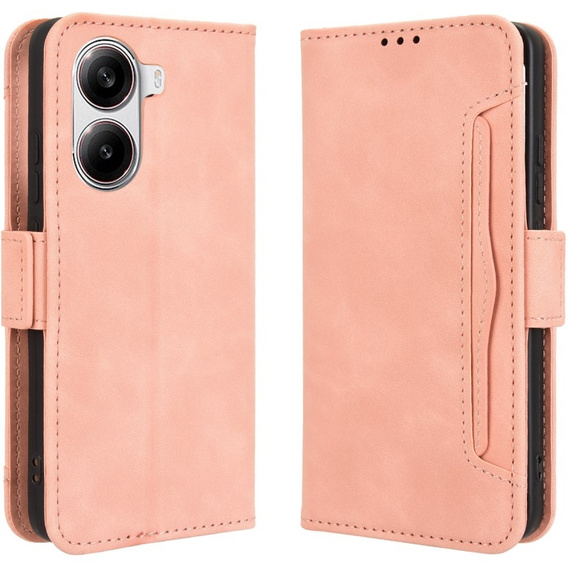 Откидной чехол для Xiaomi Poco X7 Pro 5G, Card Slot, розовый