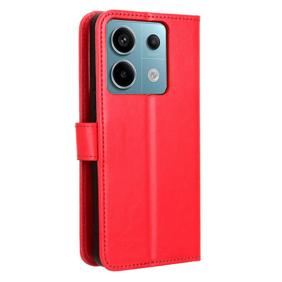 Футляр з клапаном для Xiaomi Redmi Note 13 Pro 5G, Crazy Horse Wallet, червоний