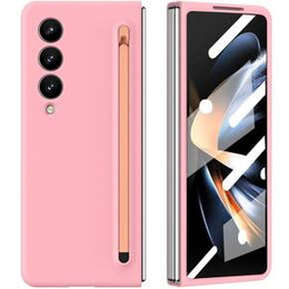 Чохол для Samsung Galaxy Z Fold 4 5G, зі склом та стилусом, рожевий