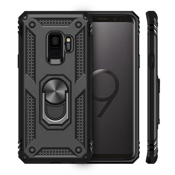 Бронированный Чехол до Samsung Galaxy S9, Nox Case Ring, чёрный