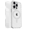 Чохол для iPhone 16 Pro Max, ERBORD Glitter MagSafe, прозорий + Скло для екрану