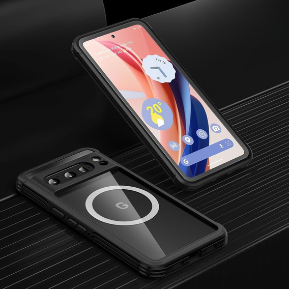 Чoхол до Google Pixel 8 Pro, Shockproof, з плівкою на екран, для MagSafe, чорний