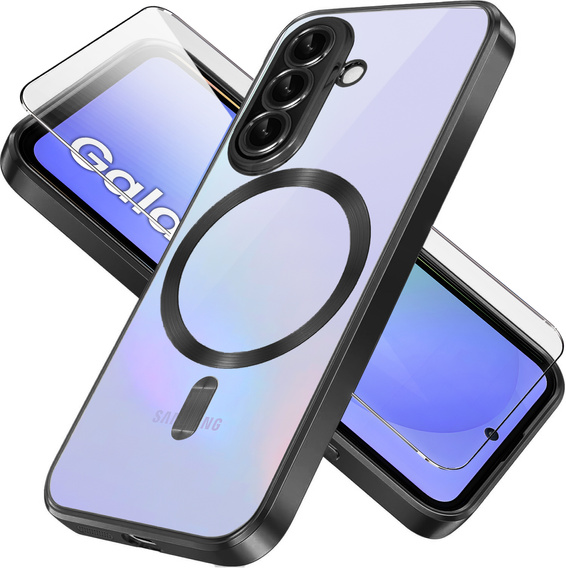 Чохол для Samsung Galaxy A36, Electro MagSafe, чорний + Скло на екран