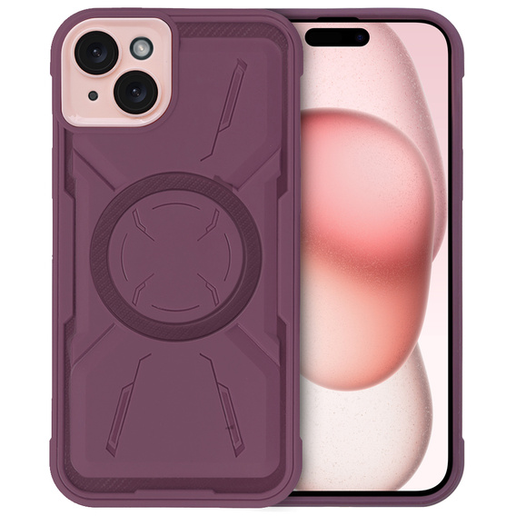 Чехол для iPhone 15, ERBORD Armor Mag, бордовый