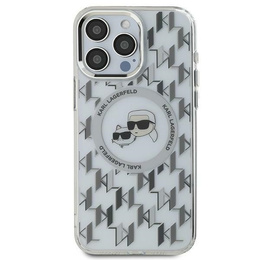 Чехол Karl Lagerfeld IML Monogram Karl & Choupette Head MagSafe для iPhone 16 Pro