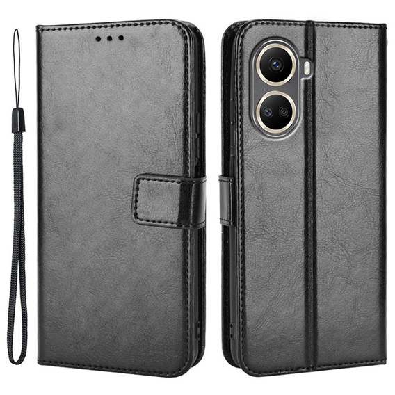 Откидной чехол для Huawei Nova 10 SE, Crazy Horse Wallet, чёрный