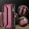 Чохол CASEME для Samsung Galaxy S25 FE, RFID Leather Wallet з плечовим ременем, червоний