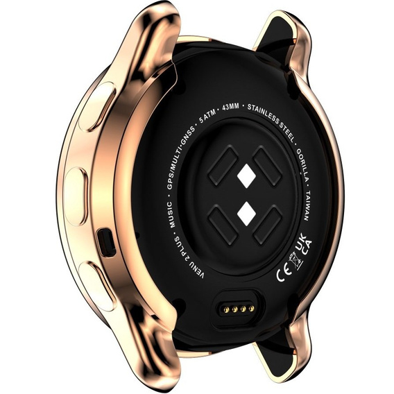 Чехол 2в1 с защитой экрана для часов Garmin Venu 2 Plus, Rose gold