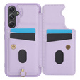 Чохол для Samsung Galaxy S23 FE, Leather Flower Card Slot, фіолетовий