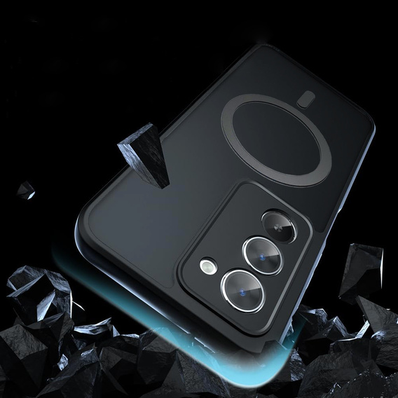 Матовый чехол для Xiaomi Redmi 15 5G / 4G, для MagSafe, полупрозрачный черный