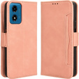Откидной чехол для Motorola Moto E14, Card Slot, розовый