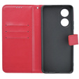 Футляр з клапаном для Oppo A38 4G / Oppo A18 4G, Crazy Horse Wallet, червоний