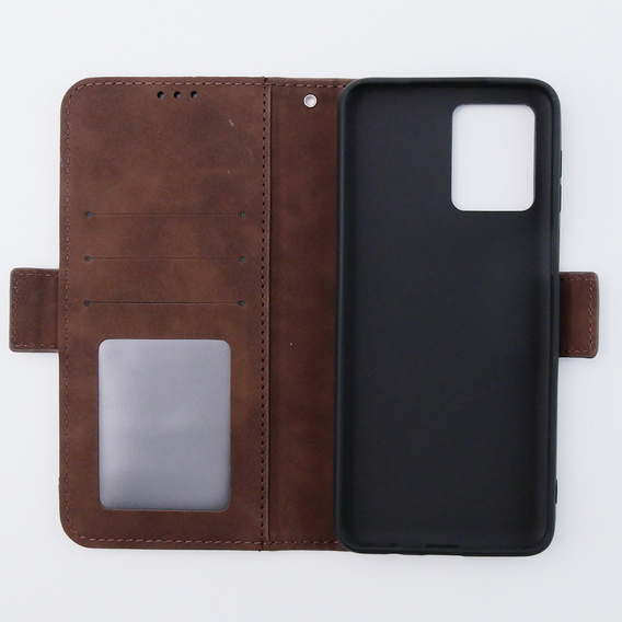 Откидной чехол для Motorola Moto G54 5G, Card Slot, коричневый