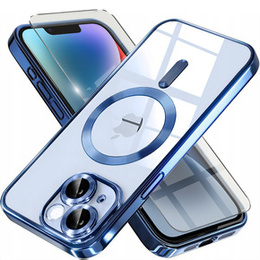 Чохол для iPhone 14, Electro MagSafe, м'яти + Скло на екран