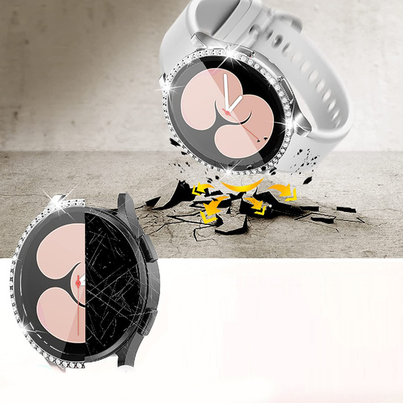 2в1 чехол и защитное стекло для часов Samsung Galaxy Watch 5 44mm, Silver