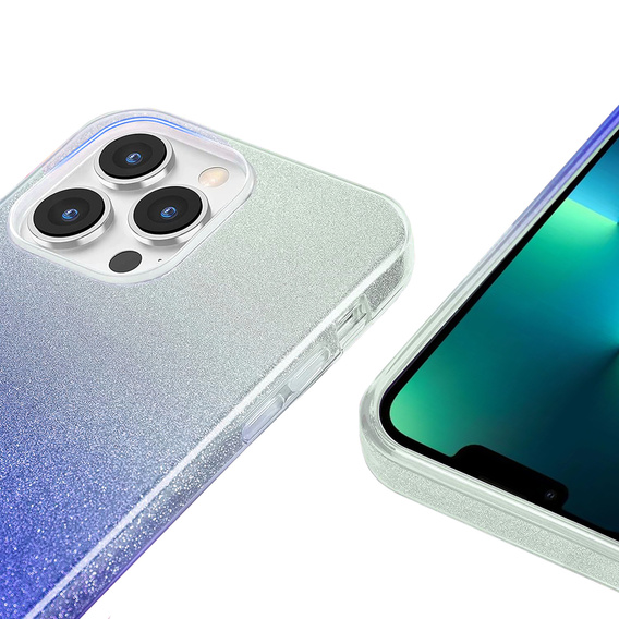 Чехол Glitter Case до iPhone 13 Pro, Silver/Blue