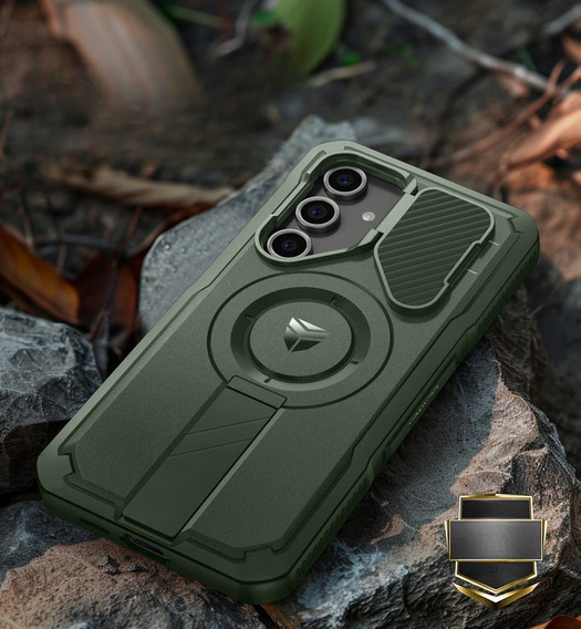 Бронированный чехол для Samsung Galaxy S24 FE, Dexnor Full Body (Two Frames), зелёный