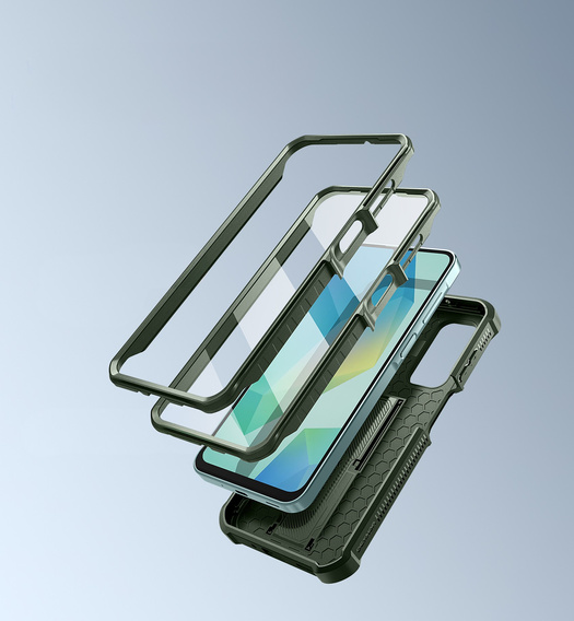 Бронированный чехол для Samsung Galaxy A16, Dexnor Full Body (Two Frames), зелёный