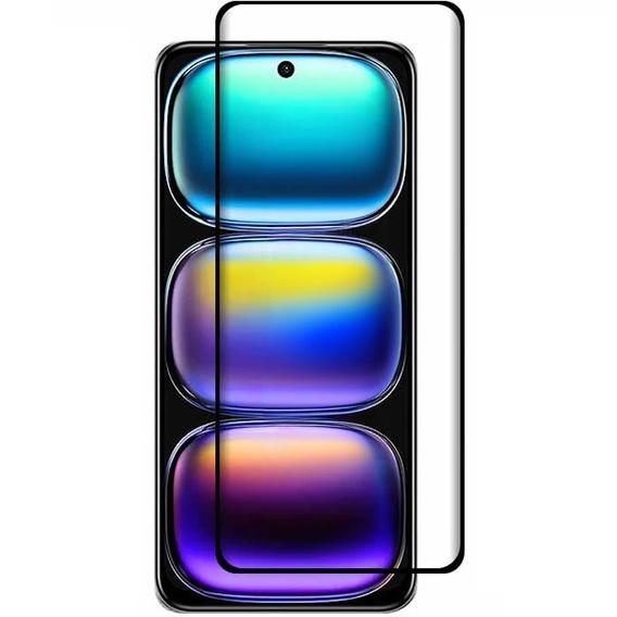3D загартоване скло для Infinix Hot 50i 4G, чорна рамка