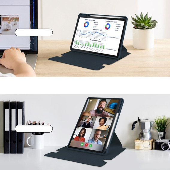 Чехол клавиатура для Lenovo Tab M11, Rotary 360° Leather, темно-синий