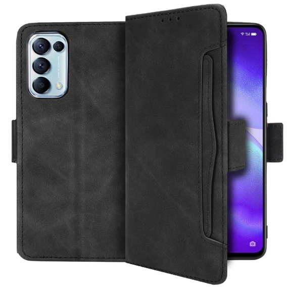 Откидной чехол для Oppo Reno 5 5G, Card Slot, чёрный