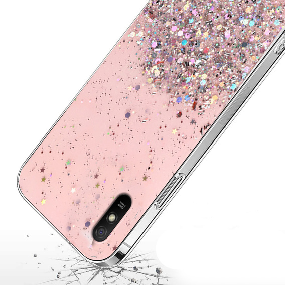 Чехол до Xiaomi Redmi 9A, Glittery, розовый