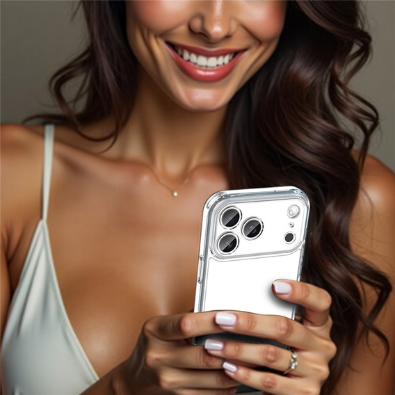 Силіконовий чохол для iPhone 17 Pro Max, з жорсткою спинкою, прозорий