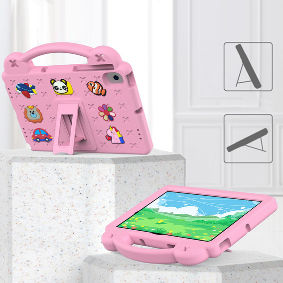 Детский чехол для Lenovo M10 X306 2 Gen / M10 Plus TB-X606 10.3 / Samsung Tab A 10.1 T510/515 / K10 X6C6, Cute Patterns, с подставкой, розовый