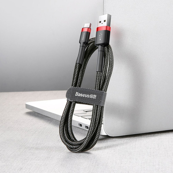 BASEUS Cafule кабель Type-C 3A 1M - Black/Red