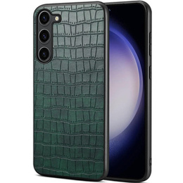 Чехол для Samsung Galaxy S24, крокодил, кожа зелёный