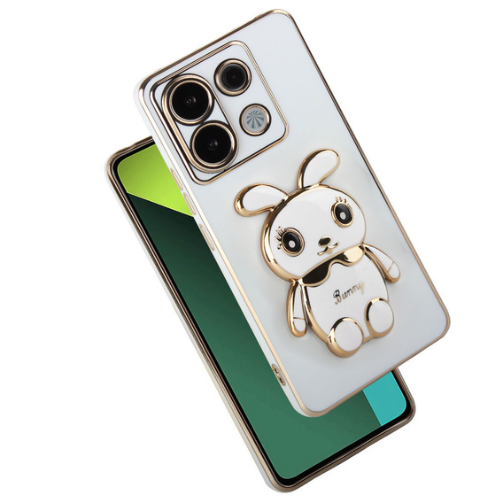 Чохол для Xiaomi Redmi Note 13 Pro 5G, Rabbit, білий + загартоване скло 9H