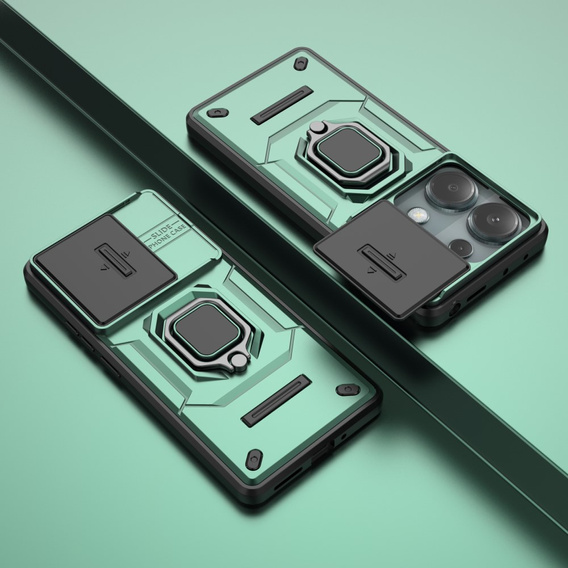 Чохол для Xiaomi Redmi Note 13 Pro 4G / Xiaomi Redmi Note 14S / Xiaomi Poco M6 Pro 4G, KickStand Camera Lens, зелений