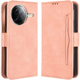 Откидной чехол для Xiaomi Poco F7 Pro, Card Slot, розовый