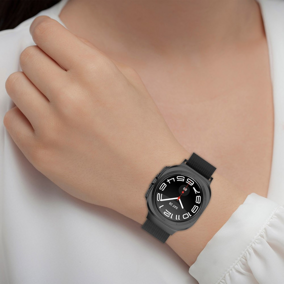 Миланский браслет-ремешок для Samsung Galaxy Watch Ultra 47mm (2025 / 2024), черный