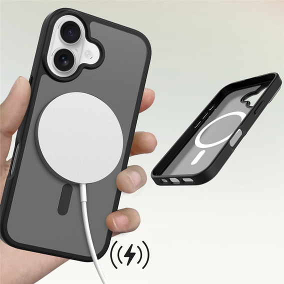Матовий чохол для iPhone 17, для MagSafe, напівпрозорий чорний