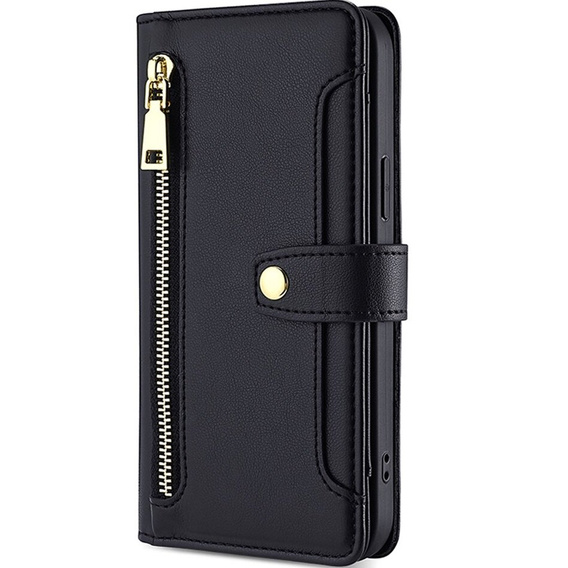 Откидной чехол для Samsung Galaxy S23, Wallet Zipper Pocket, чёрный