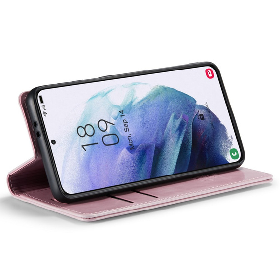 Флип-кейс CASEME для Samsung Galaxy S21, Waxy Textured, розовый
