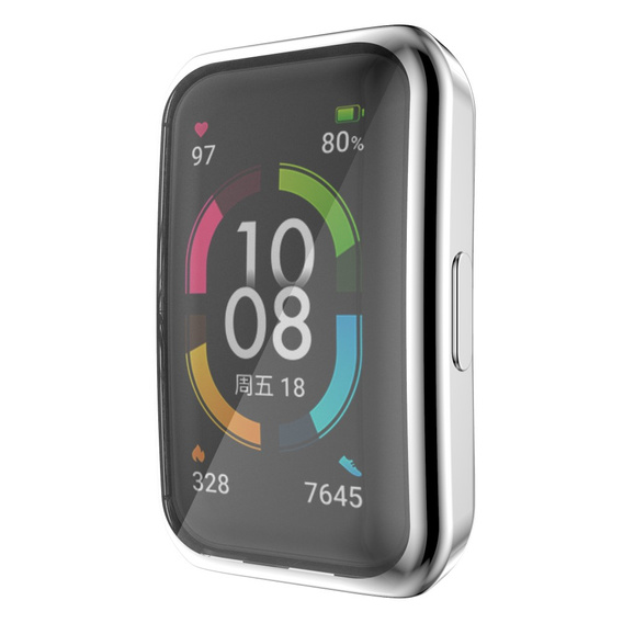 Чохол 2в1 із захистом екрану дял годинника  Huawei Band 6/7, Silver