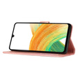 Откидной чехол для Samsung Galaxy A25 5G, Butterfly Flower, розовый rose gold + 9H стекло  