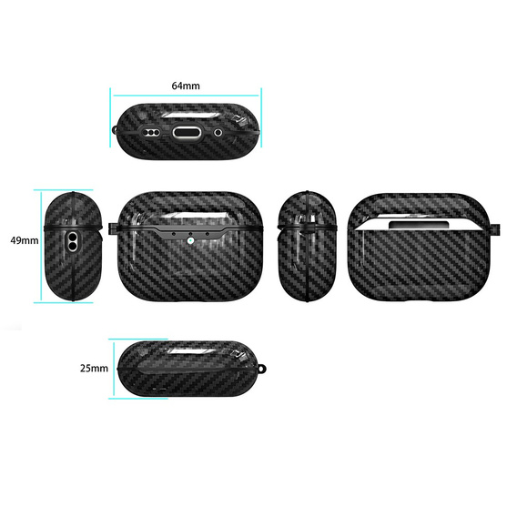 Текстурований чохол з вуглецевого волокна для AirPods Pro 3