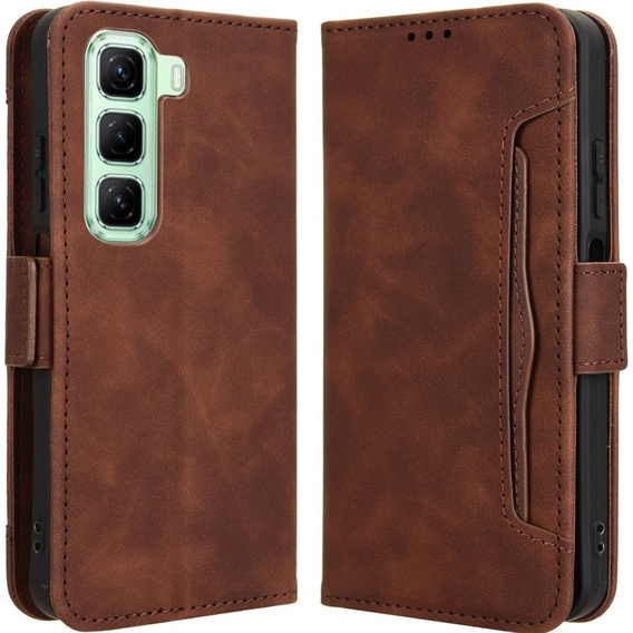 Откидной чехол для Infinix Hot 50 4G, Card Slot, коричневый